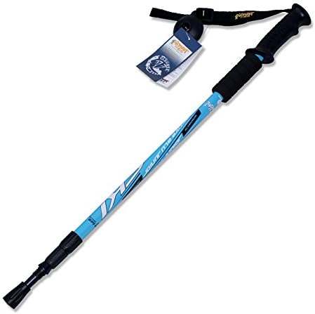 outdoor camping mountaineer aviation aluminum crutches cane climbing walking stick (Blue)