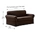 Zenna Home MAYTEX Pixel Ultra Soft Stretch 2 Piece Furniture Cover Loveseat Slipcover, Chocolate