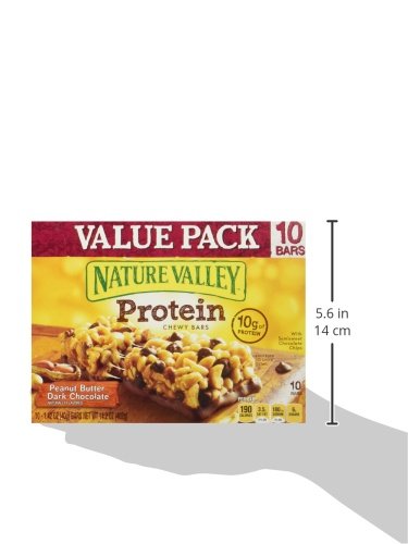 NATURE VALLEY CHEWY PROTEIN GRANOLA BARS, PEANUT BUTTER DARK CHOCOLATE, 10 BARS, 14.2 OZ
