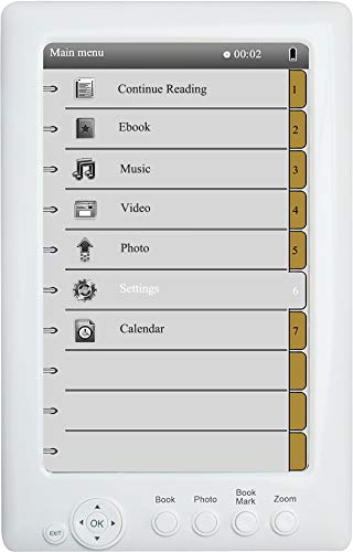 Sungale Multimedia Player, MP3 Player, MP4 Player, Full Color 7" Hi-resolution Screen, displays photos and eBooks, plays video and music, enjoy slideshows and movies, rechargeable battery