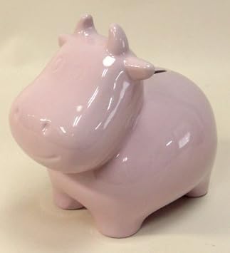 Amazon 貯金箱 かわいい陶器製 陶器貯金箱 ウシ ライトピンク