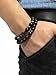 Dolovely 8mm Black Matte Onyx Beads CZ Cross Charm Bracelet Set for Men Women