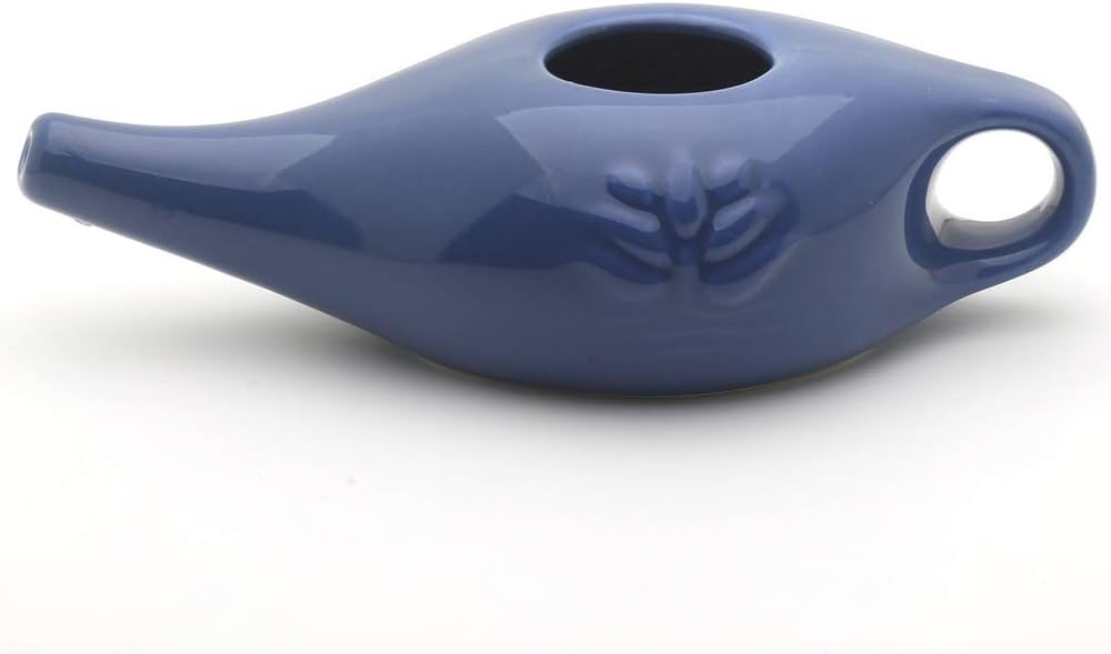 Kikier 250ml Ceramic Neti Pot Nose Washing Comfortable Spout Pot for Nasal Cleansing