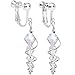 Body Candy Handcrafted Silver Plated Clear Icicle Clip On Earrings Created with Swarovski Crystals