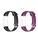 Letsfit ID130Plus HR Replacement Bands, Adjustable Accessory Bands for Letsfit Fitness Tracker ID130Plus HR, ID130Plus Color HR, 2 Pack (Black, Purple)