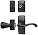 Ideal Security Handle Set with Latch and Keyed Deadbolt, Screen Door Handle, Storm Door Handle, Black