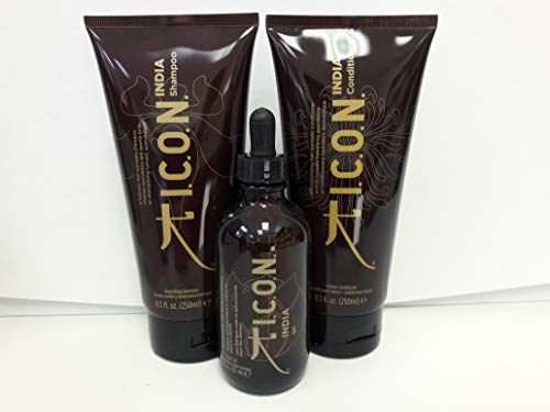ICON India Care Trio (Shampoo 8oz, Conditioner 8oz & India Oil 3.38oz)
