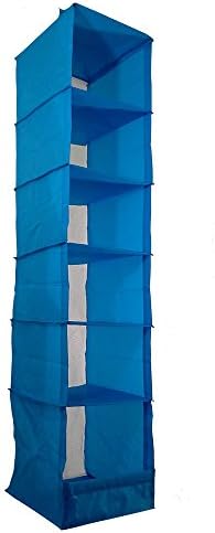 FHL 6 Shelves Hanging Closet Organizer Storage Accessory (Blue)