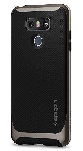 Spigen Neo Hybrid LG G6 Case Herringbone with Flexible Inner Protection and Reinforced Hard Bumper Frame for LG G6 (2017) - Gunmetal