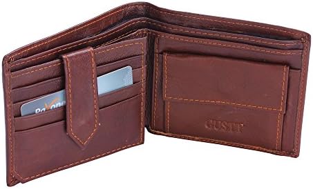 GUSTT Top Rated RFID Blocking Secure Genuine Leather Bifold/Trifold Wallets (BRN16)