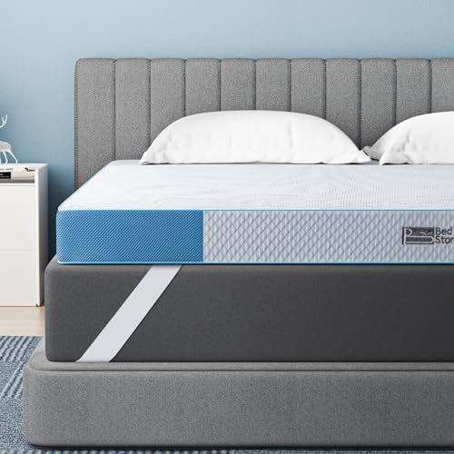 BedStory Gel Topper 180x200cm,10cm Höhe Gelschaum Matratzentopper, H3&H4 Matratzentopper aus Kaltschaumkern,Mattress Topper für Bett Boxspringbett Sch