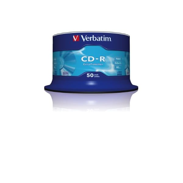 Verbatim CD-R Extra Protection, CD-Rohlinge mit 700 MB Datenspeicher, ideal für Foto- und Video-Aufnahmen, kompatibel mit jedem konventionellen CD-Laufwerk, 50er Pack Spindel – Bild 3