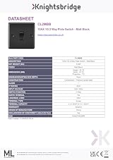 Knightsbridge 10AX 1 Gang 2 Way Plate Switch - Matt Black Steel Modern Design view 3