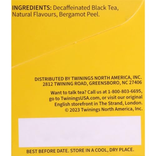 TWININGS EARL GREY DECAF TEA, 20 COUNT