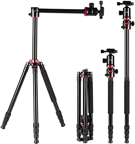 Moveski TM2534T 66 Inch Portable Magnesium Aluminium Tripod Monopod With 360 Degree Ball Head Quick Release Plate Canon Nikon Sony DSLR Cameras DV