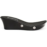 Onesole Almost Decadent Crystal Black Sole, Interchangeable Tops for Women's Wedge Sandals with Print Designs, Travel-Friendly, As Seen on Shark Tank, 11 Wide
