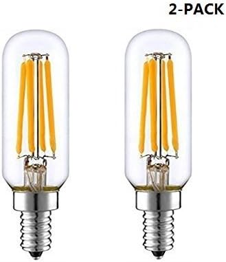 2-Pack T25 E12 LED Bulb Dimmable, ETL Listed Candelabra Base, Replacement 15W 25W Tube Shape T6 T8 Edison E12 Filament Bulb