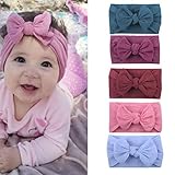 melupa 5 Pack Baby Girl Headbands and Bows Classic Headwrap Stretchy Hair Bands Hair Accessories for Newborn Toddler, Children
