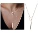 Bestjybt Fashion Women Metal Ring Short Y Shaped Necklaces Circle Lariat Necklace, Gold