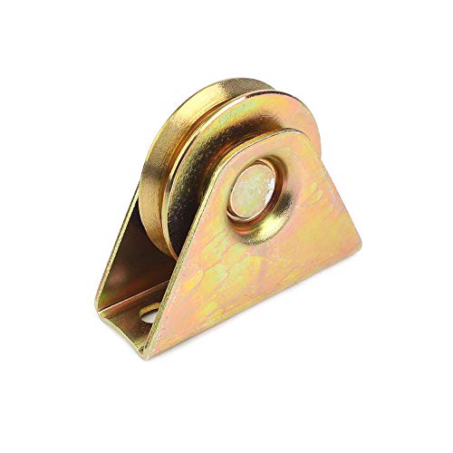 60mm Diameter Gold V Groove Wheel for Sliding Rolling Slide Chain Gear Rack Gate Track, Rigid Caster for Gate Frame,for Industrial Machines 2-2/5"