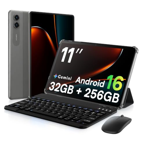 Tablet 11 Pollici Android 16 con Tastiera, 32GB+256GB, 90Hz, 8000mAh