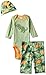 Gerber Baby Boys' 3-Piece Onesies Bodysuit, Pant and Cap Set, Green Dino, 0-3 Months