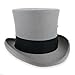 Hats in the Belfry John Bull Theater Quality Wool Top Hat in Black Grey Pearl (Large Pearl)