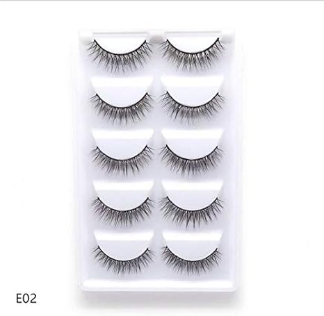 Amazon Co Jp Tcspd 5ペア手作り3dミンクは短いつけまつげクロスメッシー高密度ナチュラルアイまつげ舞台メイクつけまつげをまつげ Color 02 ホーム キッチン