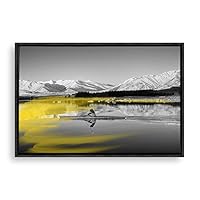 Framed Canvas Wall Art Black and White Scenery Canvas Prints Home Artwork Decoration for Living Room,Bedroom - 16x24 inches