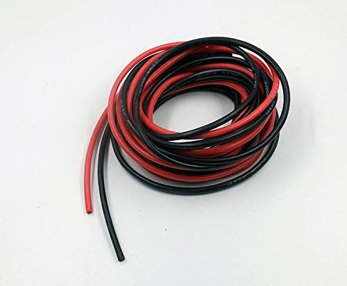 HobbyUnlimited 14-Gauge Silicone Wire 20 Feet [10ft Black and 10ft Red] 14 AWG Soft and Flexible Silicone Wire - 400-Strand Copper Wire