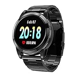 GOKOO Smart Watch for Men with All-Day Heart Rate Blood Pressure Sleep Monitor IP67Waterproof Activity Tracker Notification Camera Music Control Black