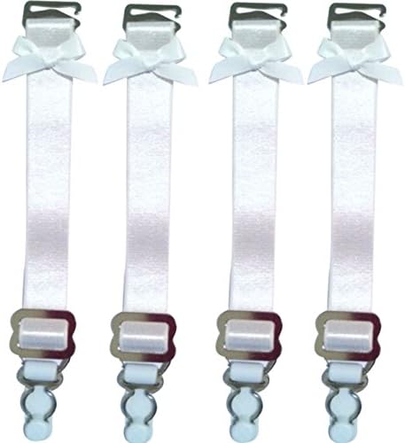 (Long 7"-11") Set Of 4 White Lingerie Stocking Garter Corset Garter Straps