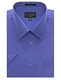 Men's Regular-Fit Solid Color Short Sleeve Dress Shirt, FRENCHBLUE Shirts (XL)