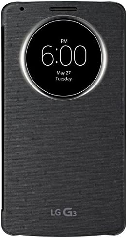 LG Original Quick Circle Window Clip-On Flip Case Cover Compatible with LG G3 Smartphone - Black