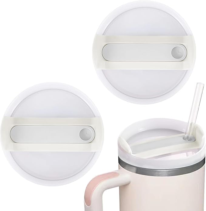 2PCS Replacement Lids for Stanley 40oz Tumbler - No Leakage Lids with Straw Hole
