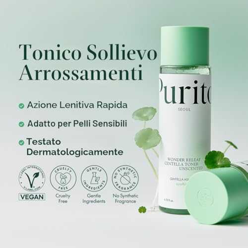PURITO Centella Unscented Toner, 200 ml 6.76 fl.oz, Korean Centella, for Sensitive Skin, Soothing, Facial Toner for face, K-Beauty, Korean Skin Care