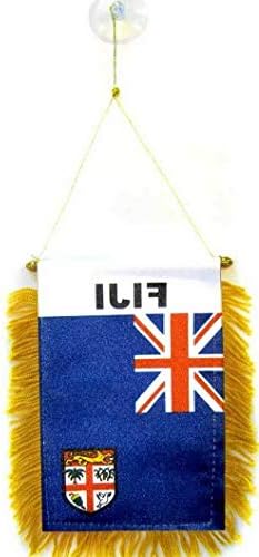 Kaputar Fiji Mini Banner Flag Great for CAR Home Mirror Hanging 2 Sided (FI) | Model FLG - 7760