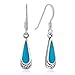 925 Sterling Silver Bali Inspired Gemstone/Shell Celtic Design Teardrop Dangle Earrings
