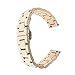 Fitian 16mm Stainless Steel Watch Band for Moto 360 2 (2nd Gen, Woman) Push-button Hidden Clasp Champagne Rose Gold Metal Silver Fit Other Smart Watches (Rose Gold)