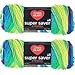Bulk Buy: Red Heart Super Saver (2-Pack) (Parrot Stripe, 5 oz Each Skein)