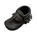 Mejale Baby Soft Sole Leather Tassel Slip-on Infant Toddler Baby Shoe Pre-walker(Dark Grey,12-18 months)