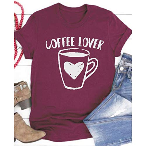 ♡Londony♡ Women's Short Sleeve Letter Printed Tee Tops Casual T-Shirt Summer Street Printed Tops Funny Juniors Tees