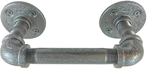 Urban Industrial Decor Pipe Bathroom Hand Towel Rack Wall Mount (Hammered Pewter)