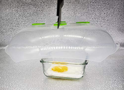 Microwave plate cover, Second Generation, prevent food splatter cover, product -Magnetic adsorption function. safe convenient with steam vent, Food-grade PP