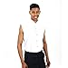 SixStarUniforms Men's White Sleeveless Tuxedo Shirt (Medium/Neck(15-15.5))