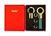 Mehr® 2X Classic Leather Key Chain Set (Gift Set) | Elegant, Timeless, Multi-Ring Capable Keychain Set (Black and Turquoise Blue)
