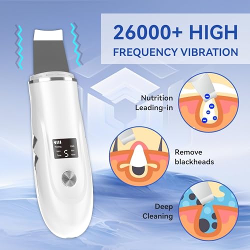 PFUTURE Skin Scrubber Face Spatula, 4 in 1 Blackhead Remover, Deep Cleansing Pore Extractor Skin Care Beauty Device Tool, White