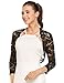 Zeagoo Women's 3 4 Sleeve Bolero Shrugs Crochet Lace Open Cardigan,Black,XX-Large