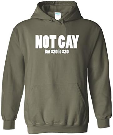 Fierce Pup - Not Gay But 20 is 20 - Adult Hooded Sweatshirt Military Green 5XL