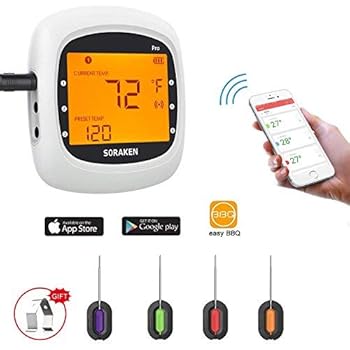Amazon.com : Soraken GM-001 Bluetooth Wireless Meat Thermometer for